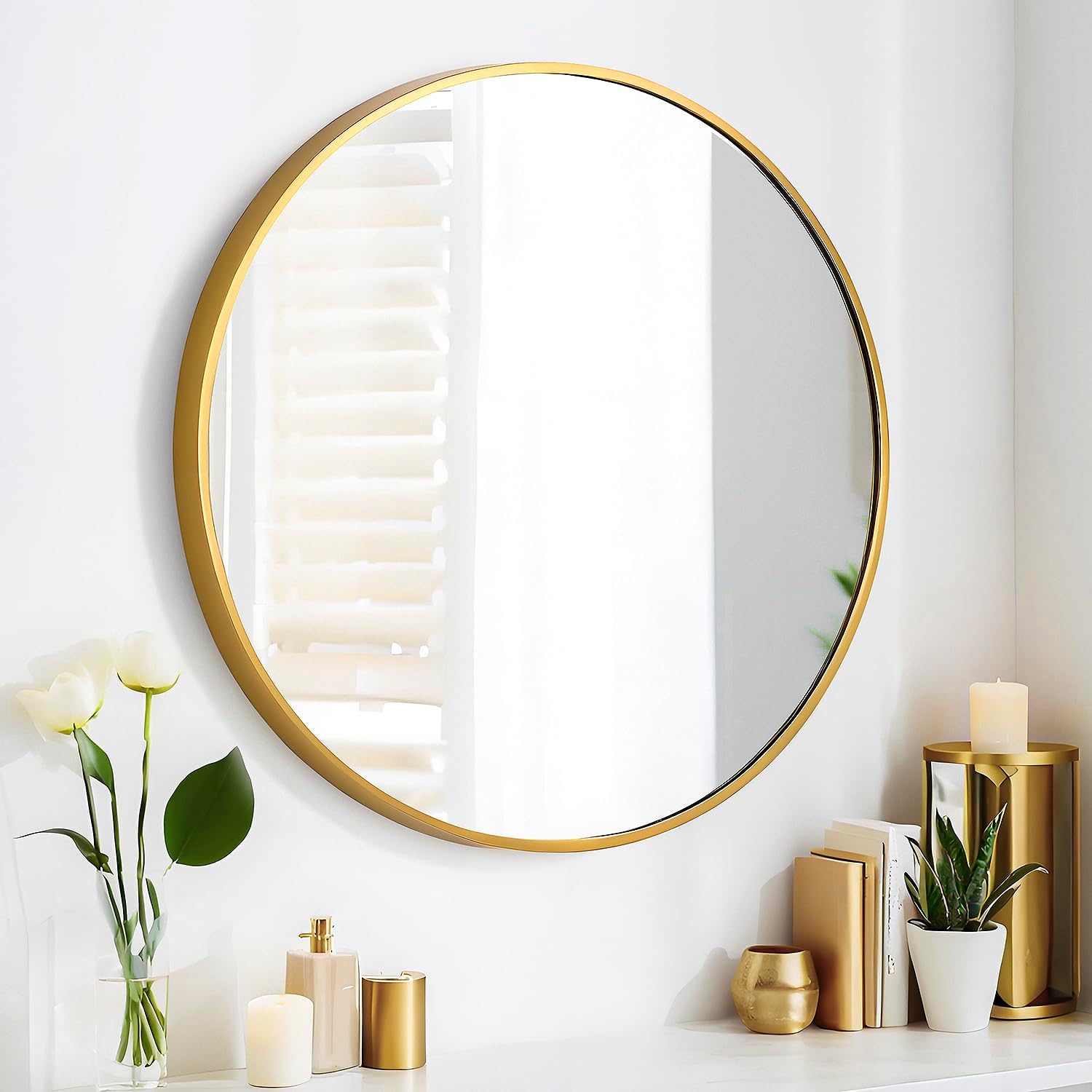47x14 Mirror Rectangle Full Body Length Door Hanging Wall Mounted Metal Aluminum Alloy Frame Dressing Make-up Mirrors for Entryway Bedroom Bathroom Living Room 47 14 inch Black