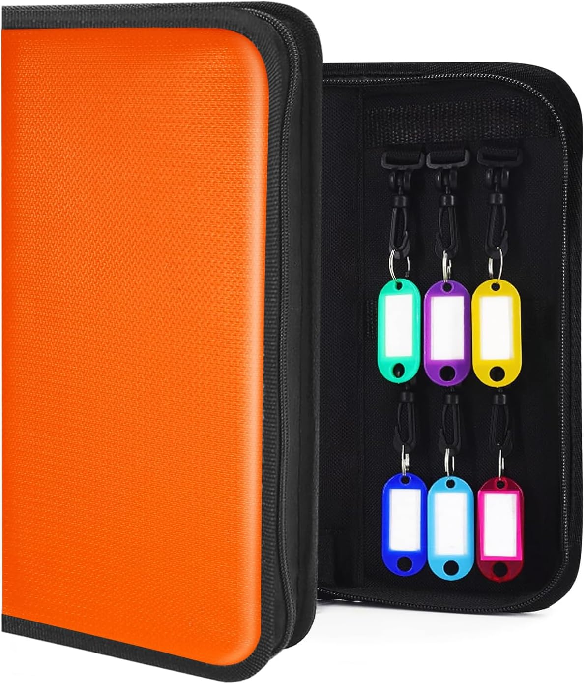 Portable Key Organizer with Handle, Fireproof and Waterproof Key Case, Key Holder with 54 Hooks and Tags Portable Key Storage Book for Offices Real Estate Agencies Hotels and Rental Management