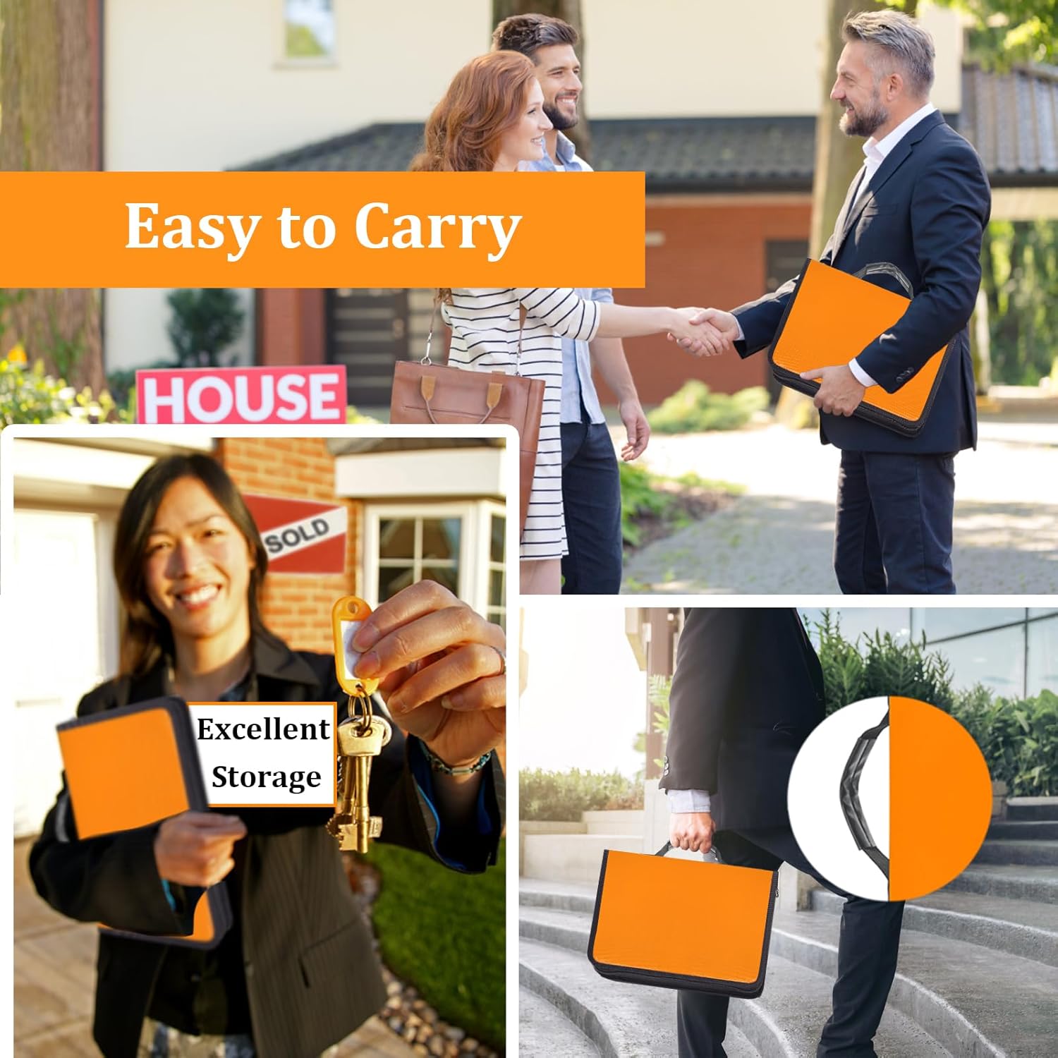 Portable Key Organizer with Handle, Fireproof and Waterproof Key Case, Key Holder with 54 Hooks and Tags Portable Key Storage Book for Offices Real Estate Agencies Hotels and Rental Management