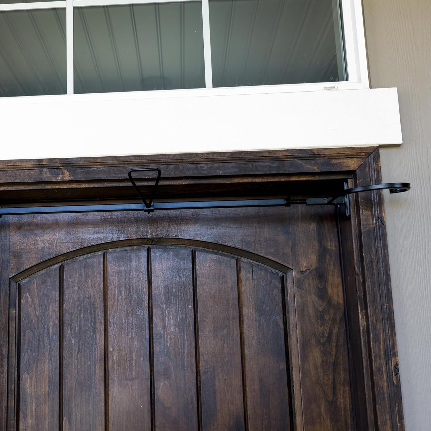 VILLAGE LIGHTING COMPANY [Front Door Garland Hanger] - Adjustable to Different Door Widths | Heavy-Duty Cast Iron | Decorative Christmas and Holiday Decor | No Nails, Screws, or Damage