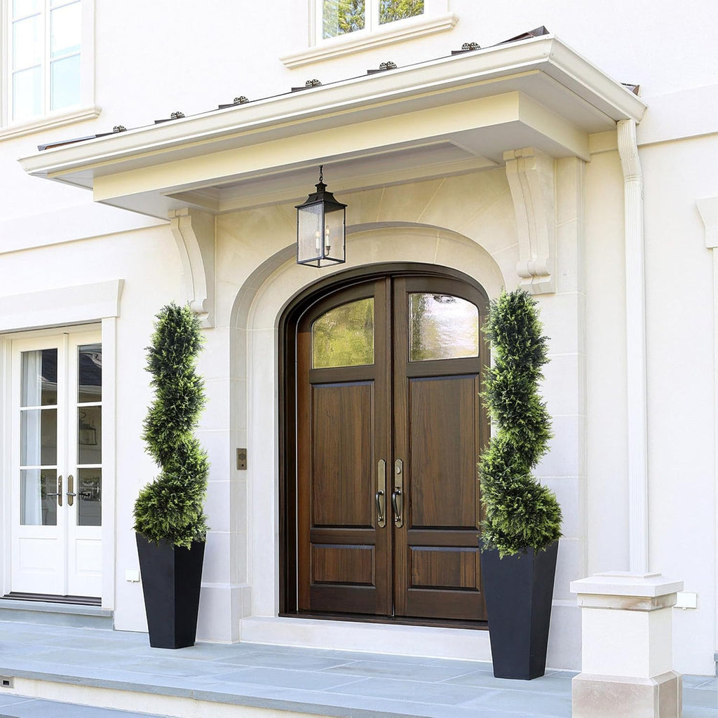 Artificial Topiary sprial Trees for Front Door Decoration (Cedar)