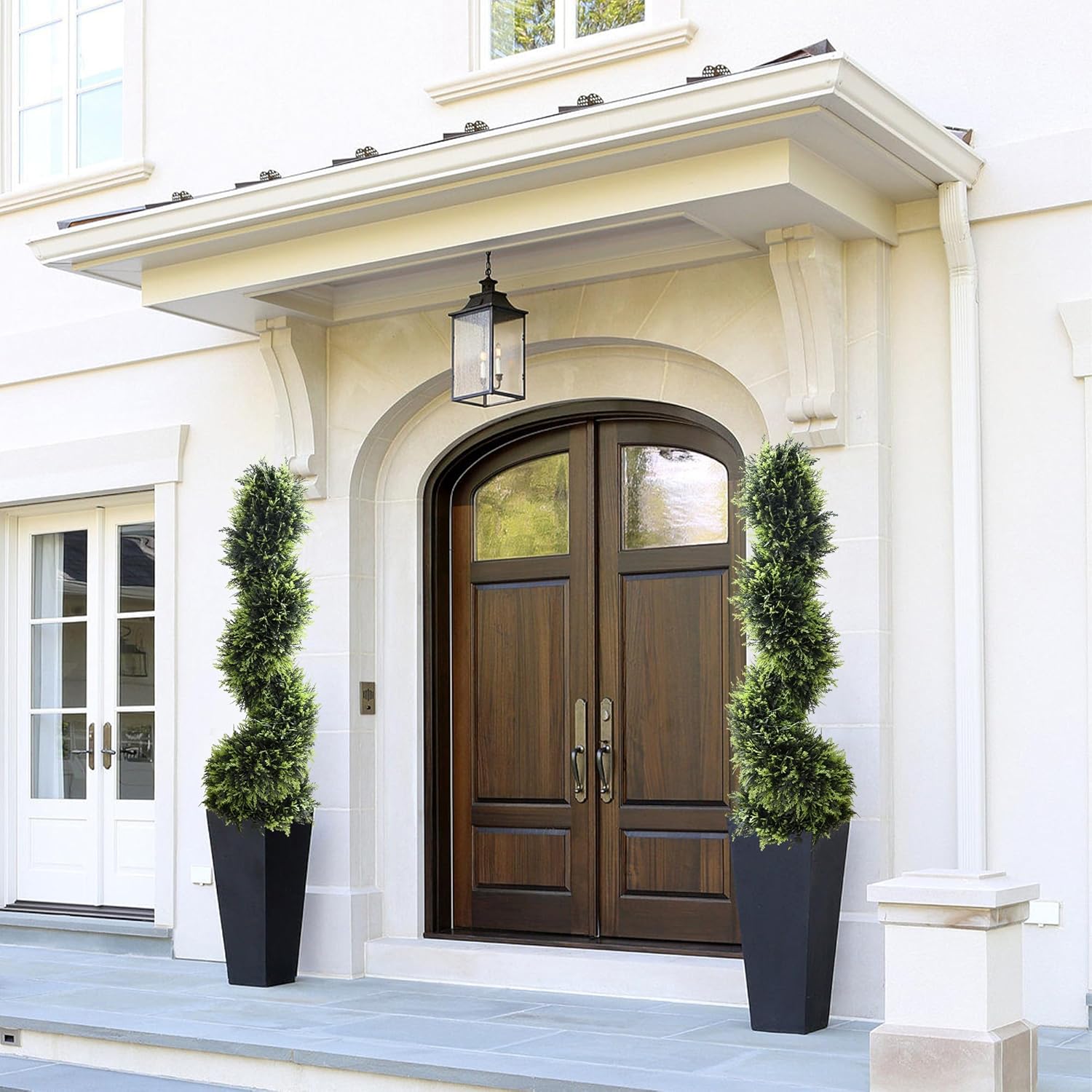 Artificial Topiary sprial Trees for Front Door Decoration (Cedar)