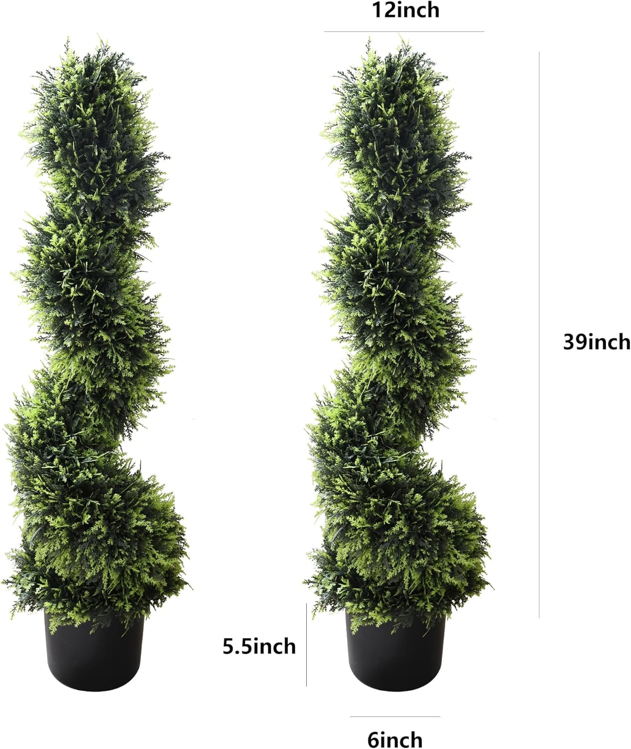 Artificial Topiary sprial Trees for Front Door Decoration (Cedar)