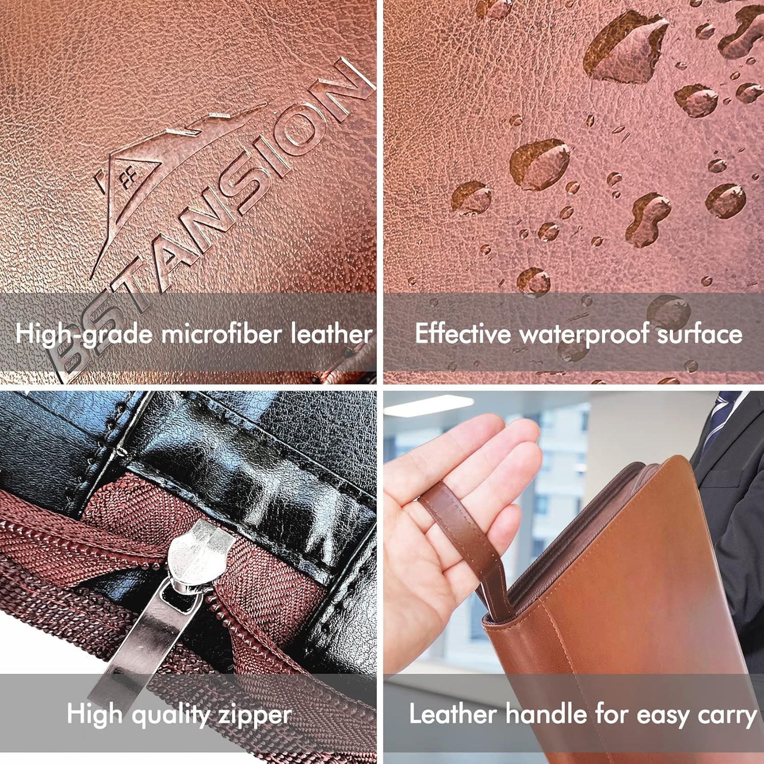 Portable Key Organizer,Zippered Key Organizers Case with 48 Key Hooks and Tags Key Storage,Leather Apartment Manager and Landlord Key Holder,Key Organizer Box for Real Estate Sales,Hotels,Car Service